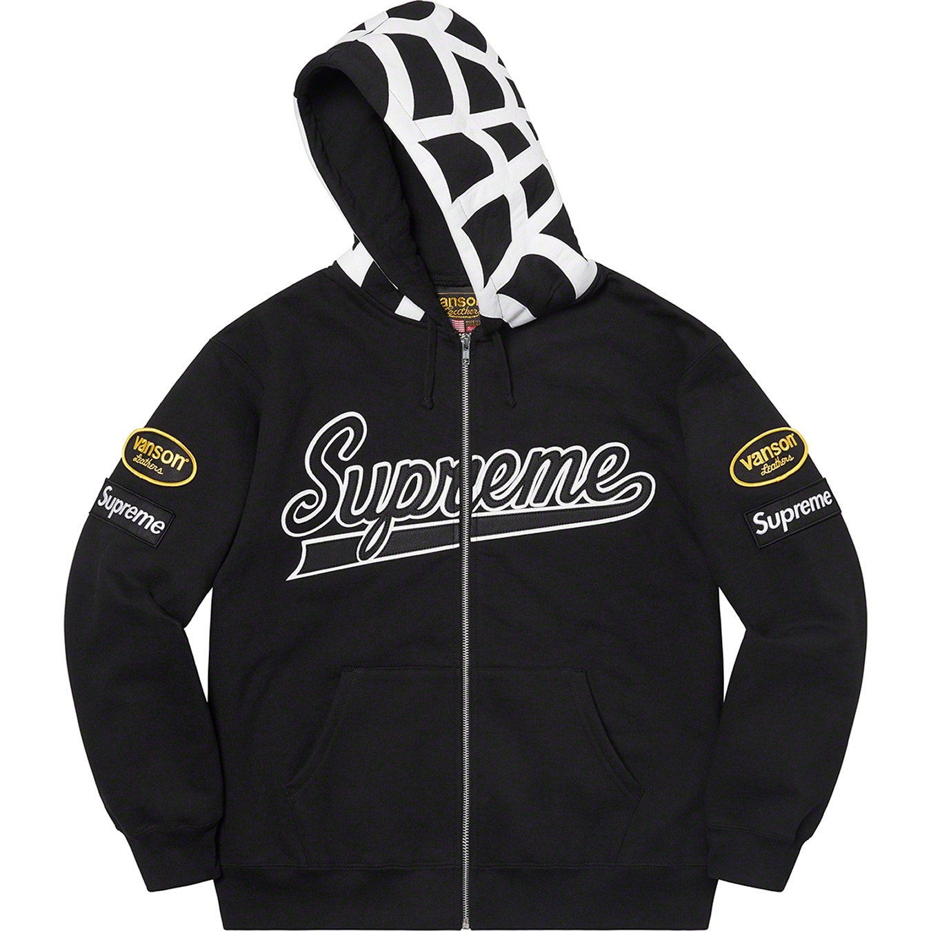 Supreme®/Vanson Leathers® Spider Web Zip Up Hooded Sweatshirt view 11